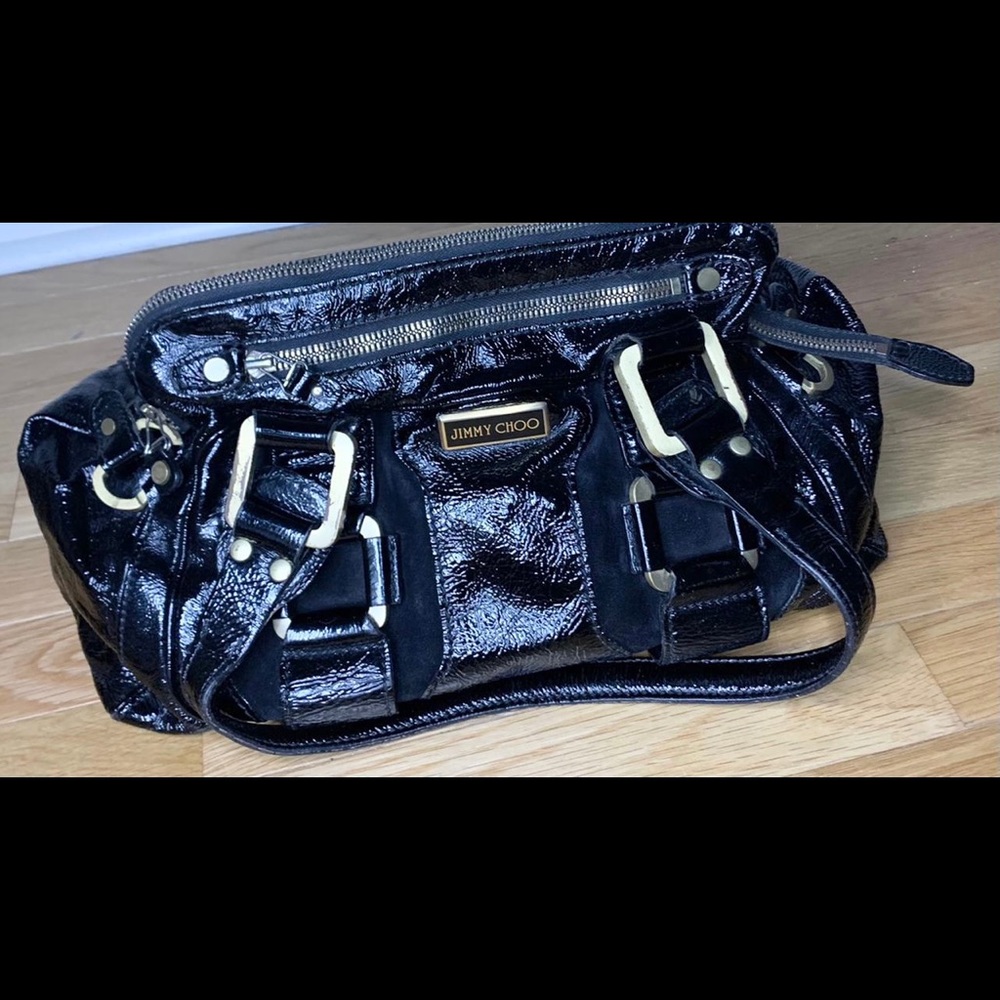 Jimmy Choo Malena patent leather handbag